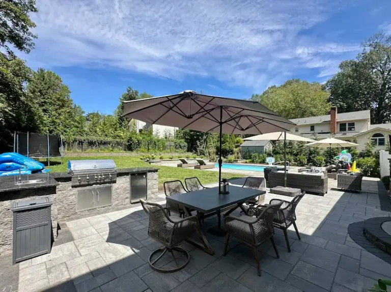 Essex County backyard landscape Paver patio